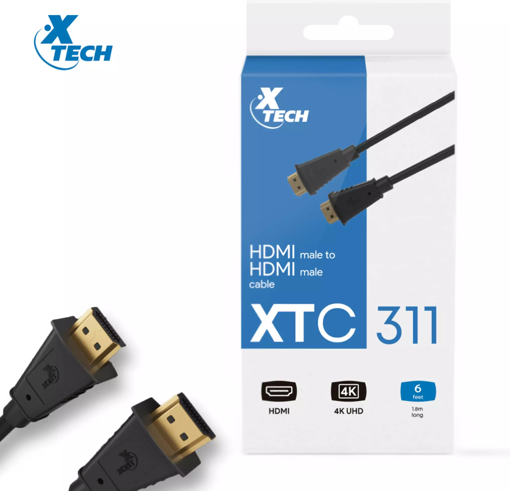 Cable HDMI Xtech 1,8 m 4K 60 Hz M/M V1.3-4