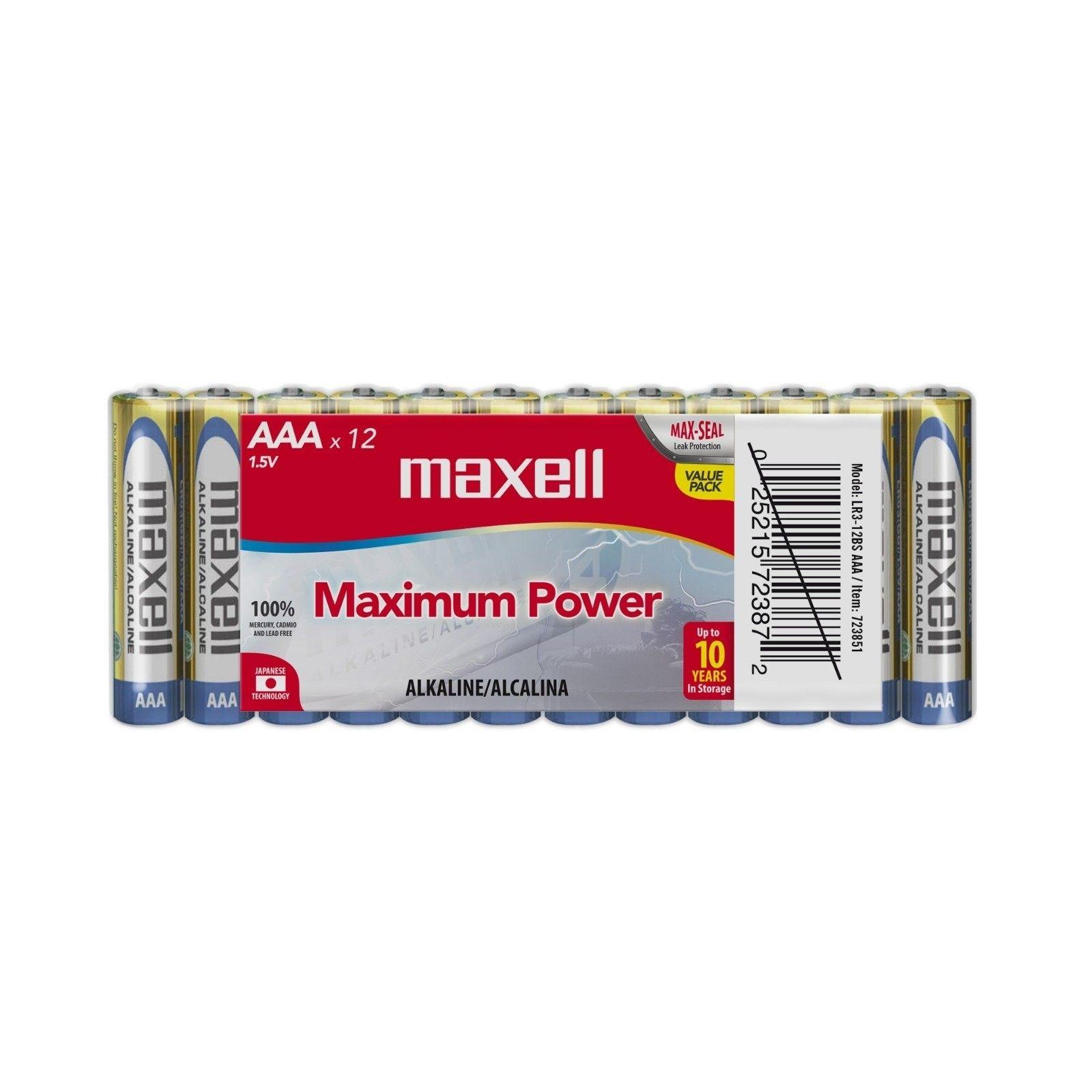 Pilas alcalinas Maxell AAA 12 unidades-1