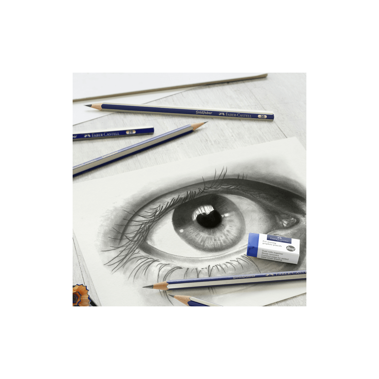 Lápiz de grafito Faber Castell Goldfaber 1221 3B hexagonal-2