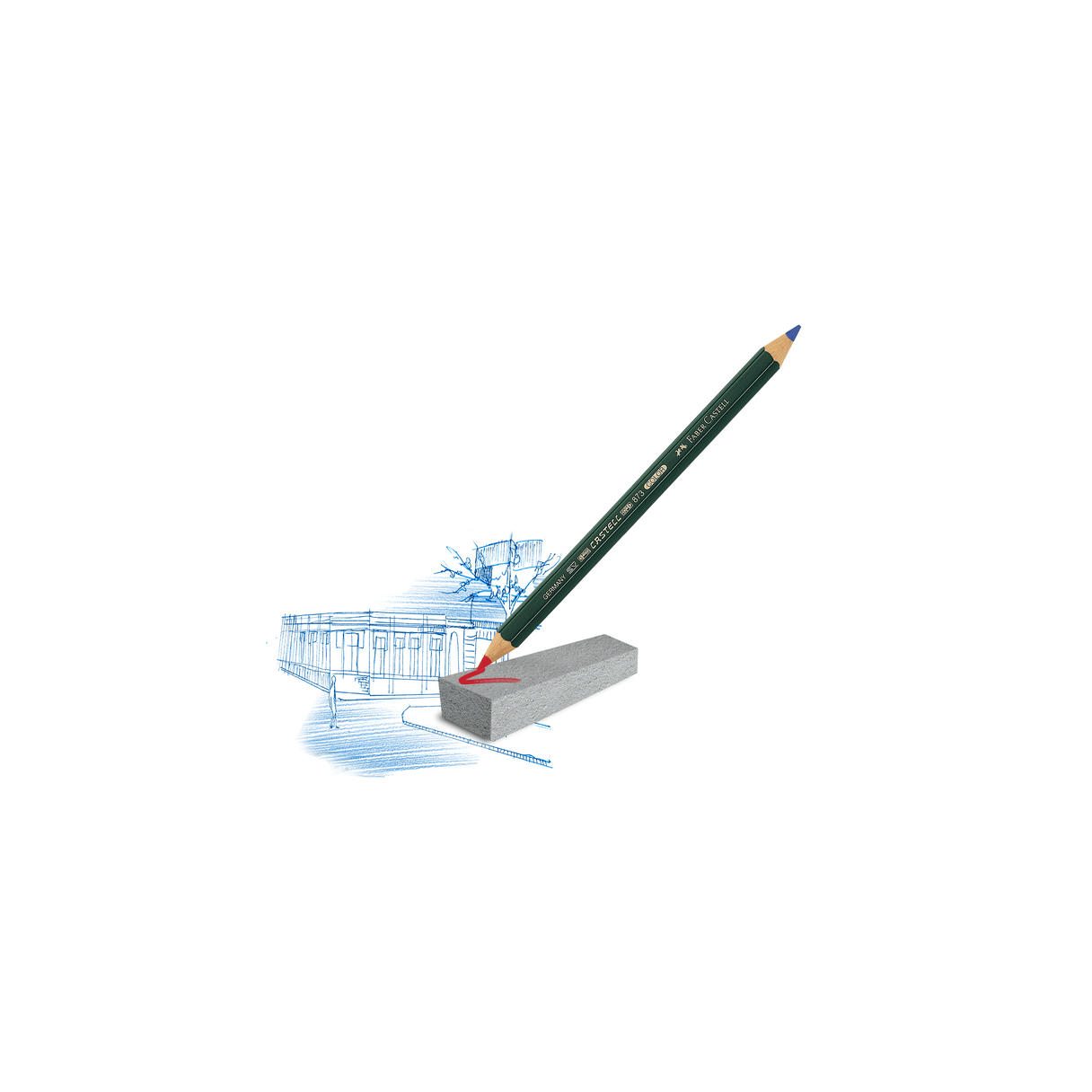 Lápiz carpintero Faber Castell Bicolor 873-2