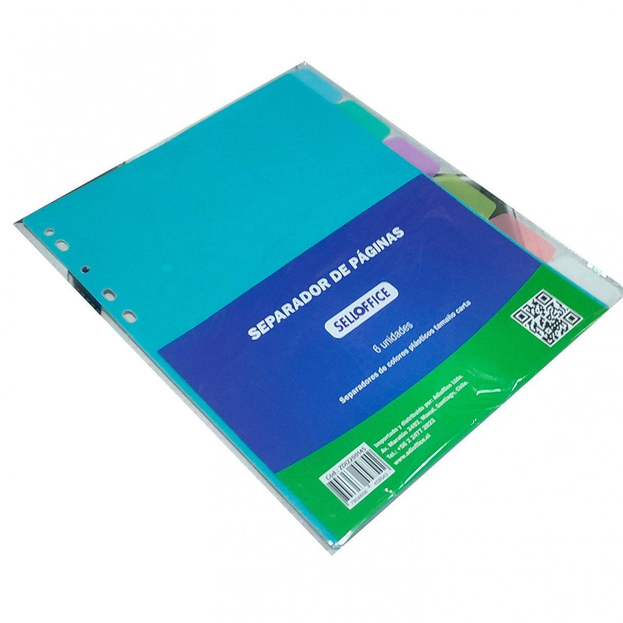 Separador carta Selloffice pack de 6 unidades pastel-0