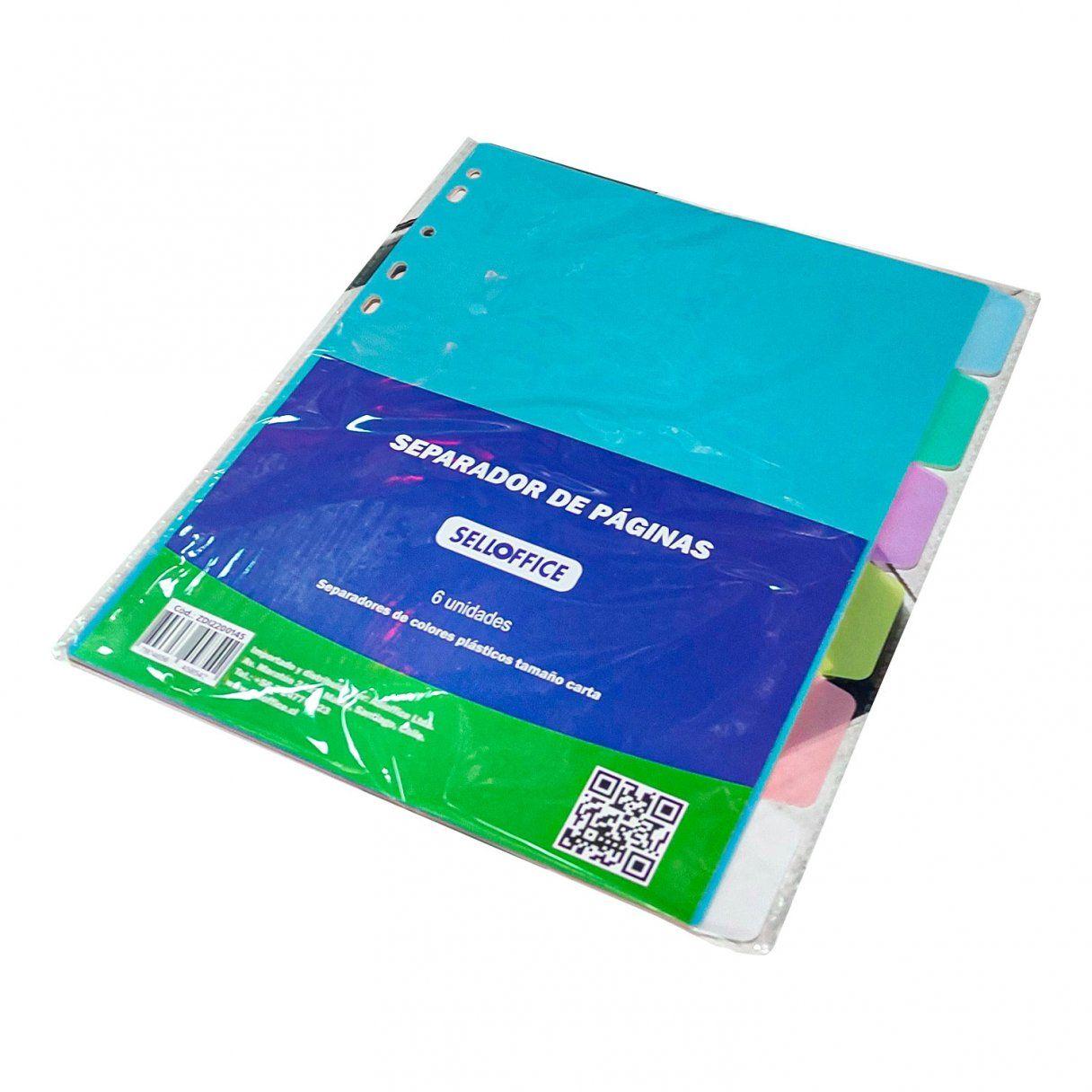 Separador carta Selloffice pack de 6 unidades pastel-1
