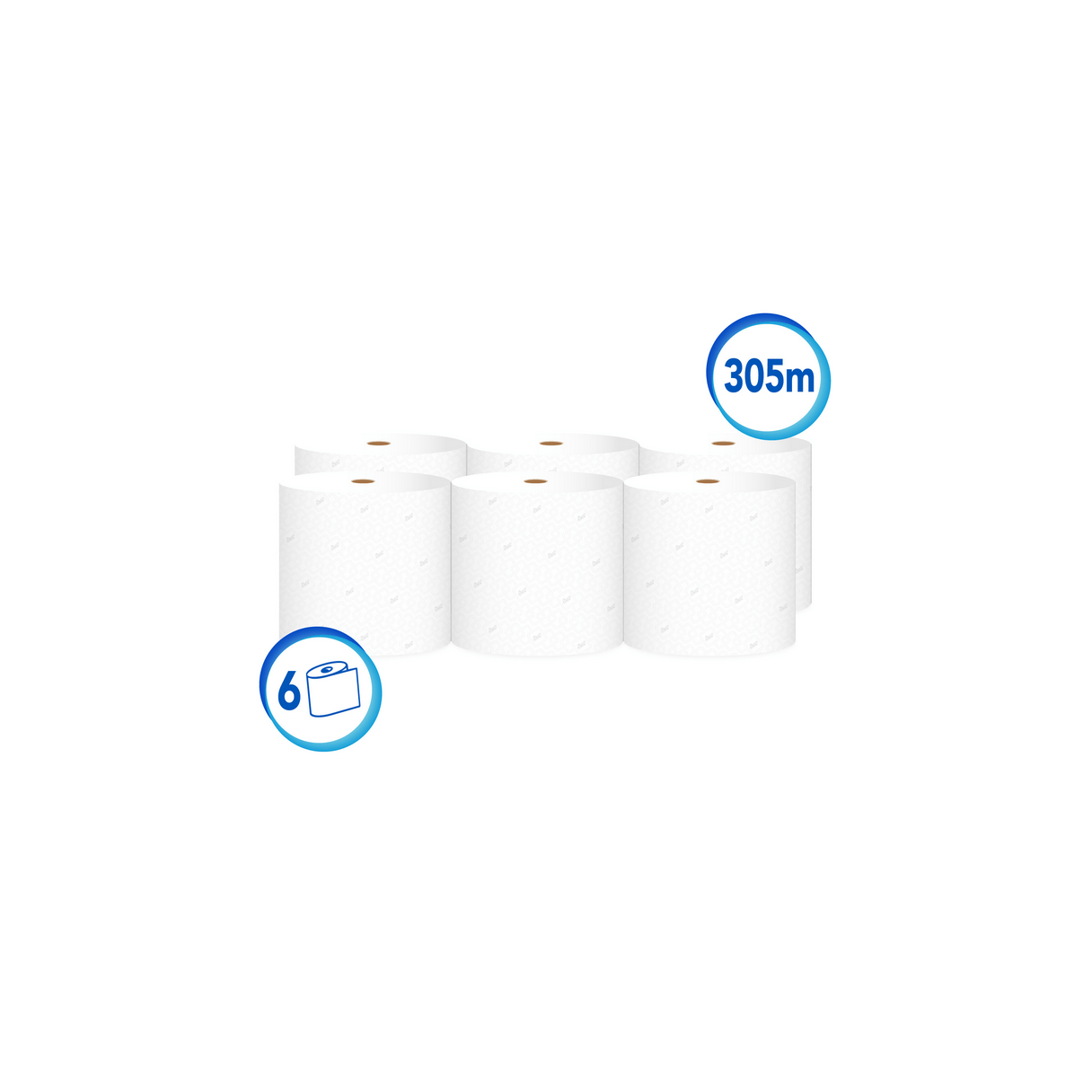 Toalla de papel Scott Jumbo 6 rollos 305 m hoja simple blanco-2