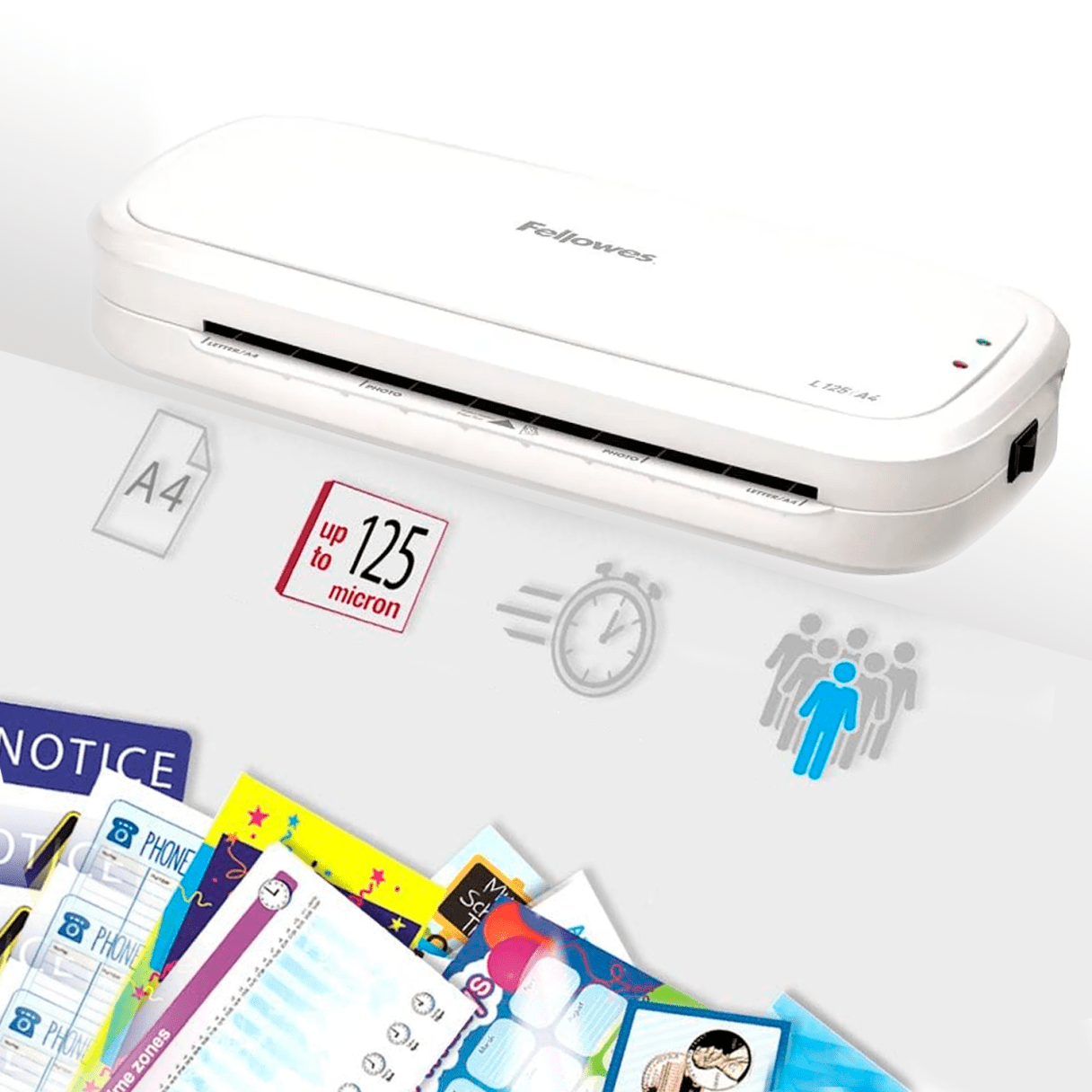 Máquina plastificadora Fellowes L125 A4 80-125 micras-3