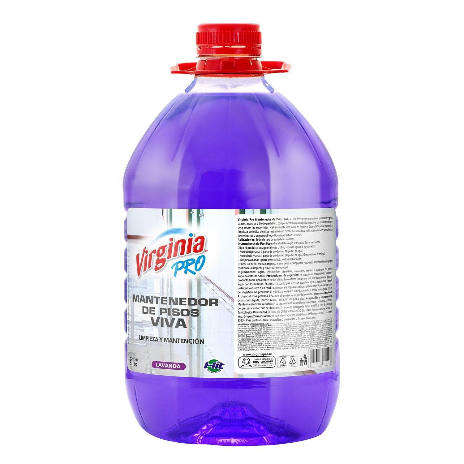 Limpiador de piso Virginia Pro Viva 5 L con perfume de lavanda-0