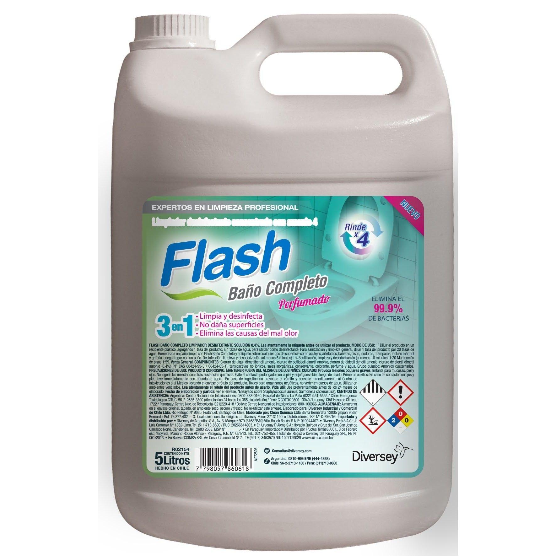 Limpiador desinfectante Flash 5 L para baño completo-0