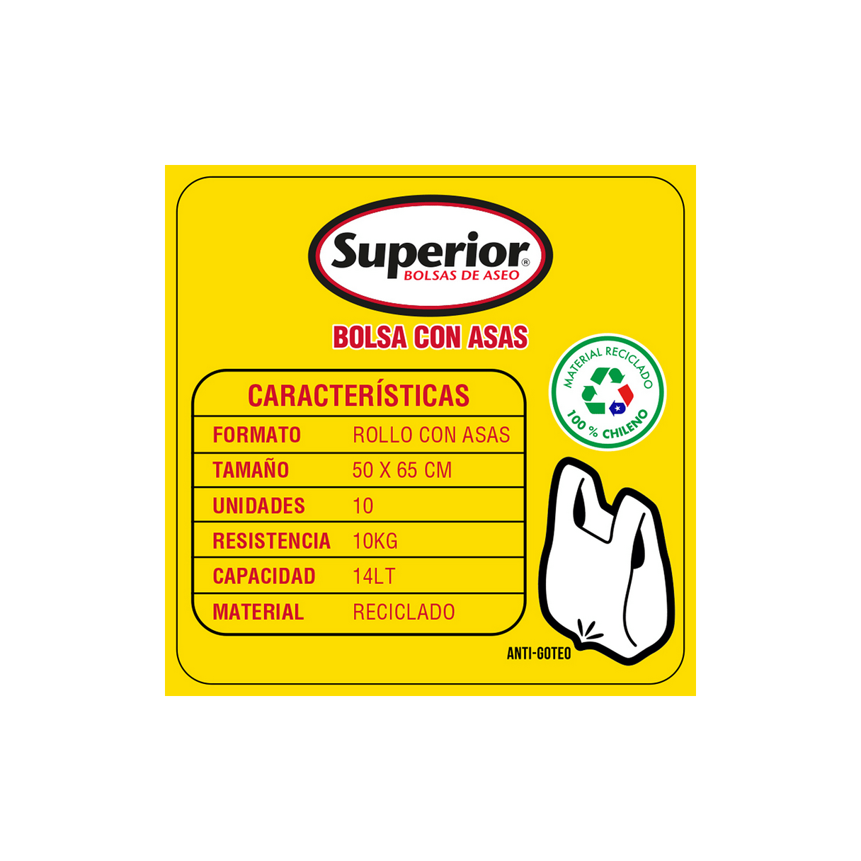Bolsa de aseo Superior con asa 50x65 cm 10 unidades-1
