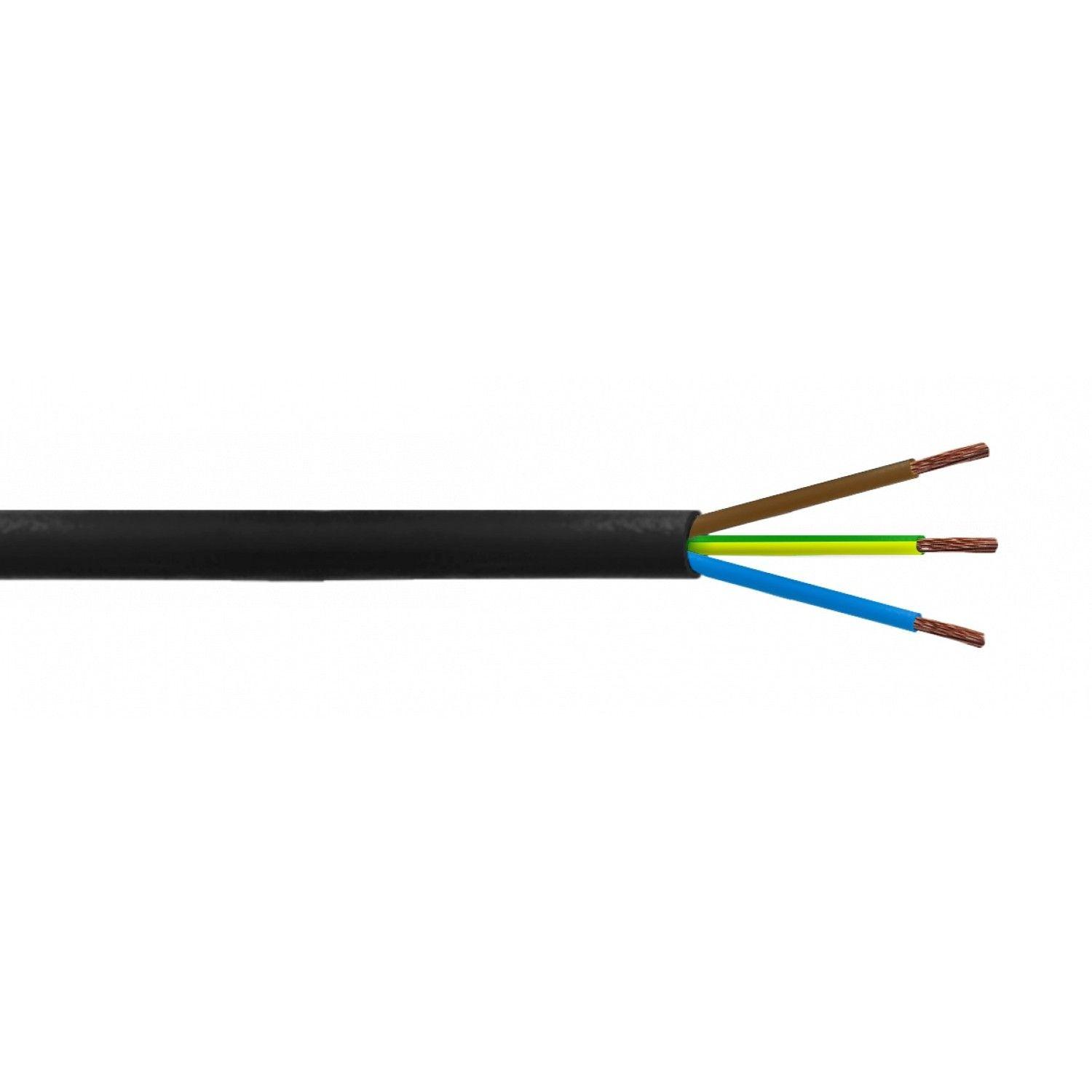 Cable eléctrico RVV 3x0,75 mm 100 m 4-6 A PVC negro-1