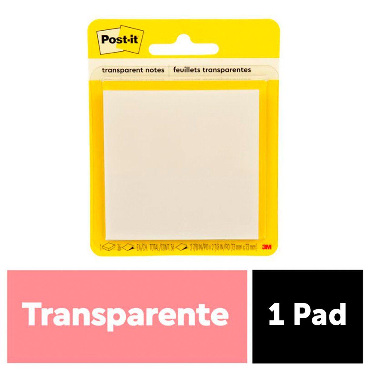 Notas adhesivas Post-it 73x73 mm 36 hojas transparentes-1