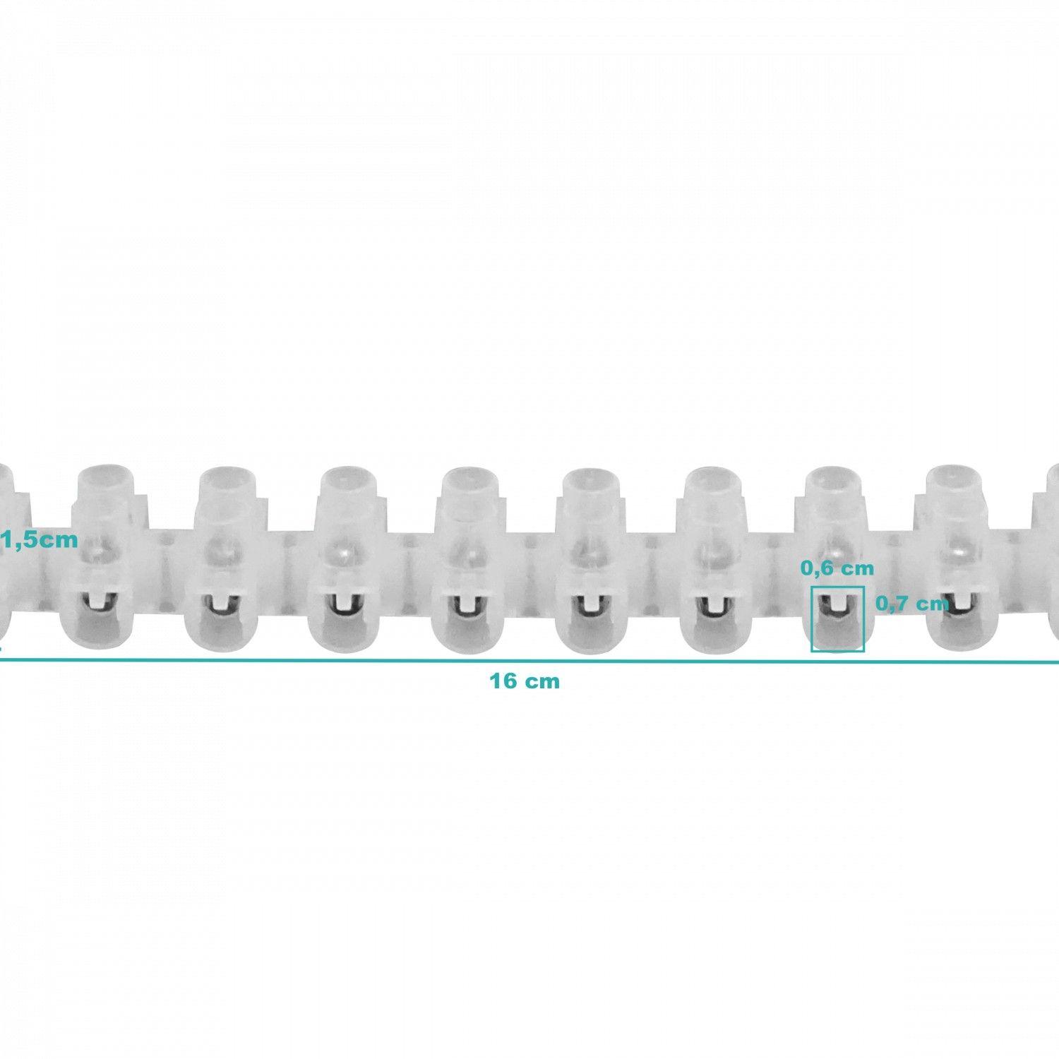 Regleta eléctrica 30 Ampere 6 mm2 12 pares con tornillos 380 V-3