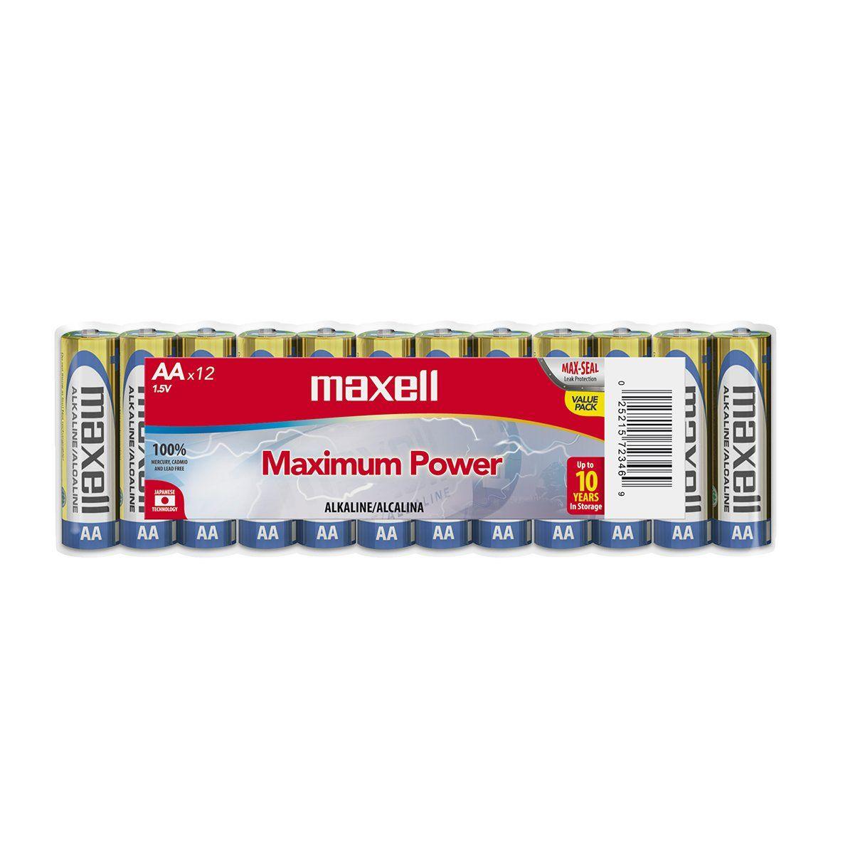 Pilas alcalinas Maxell AA 12 unidades-1