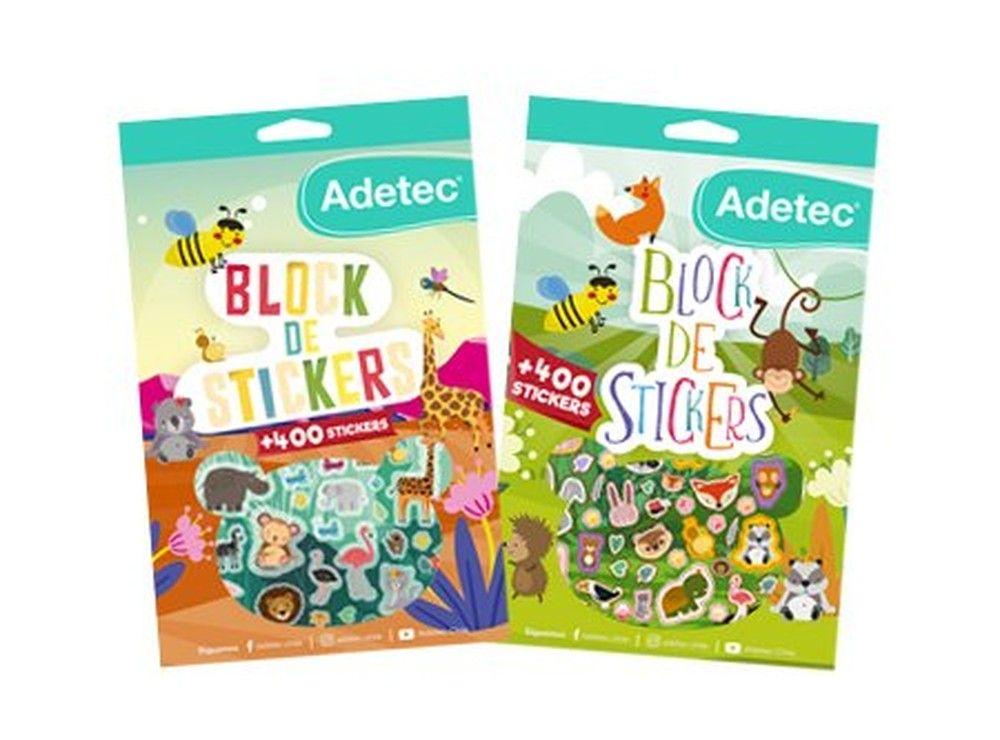 Block de stickers Adetec animales 15x24 cm con 6 hojas-0