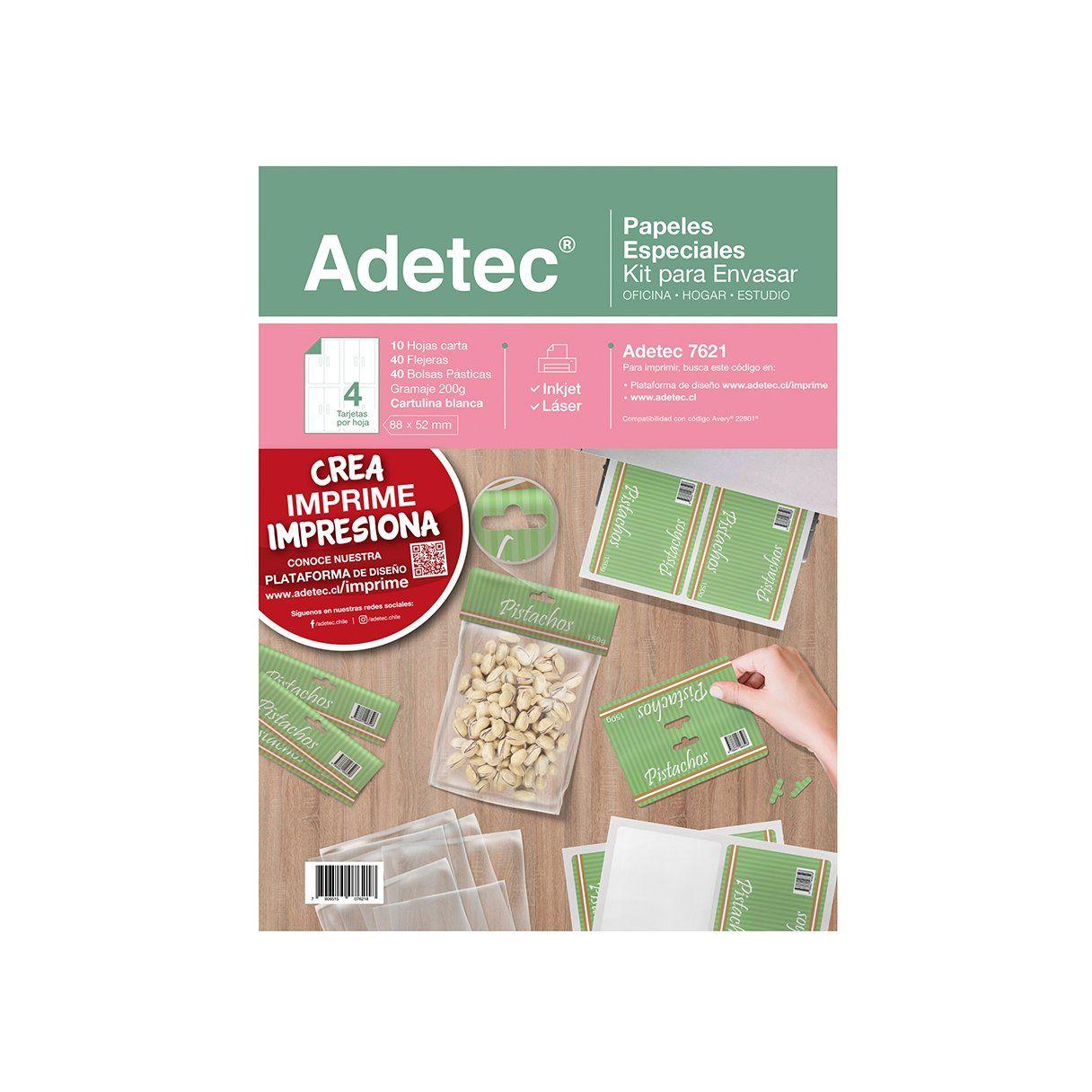 Kit para envasar ADETEC 4 tarjetas por hoja 88x52 mm-1