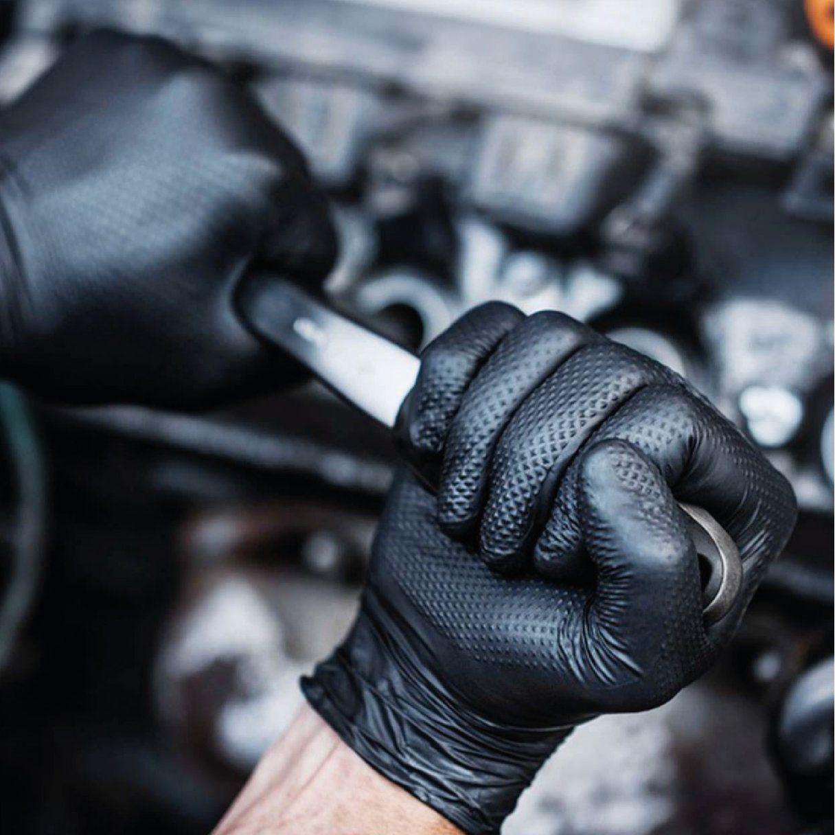 Guantes de nitrilo TopSafe industriales M 50 unidades negro-2