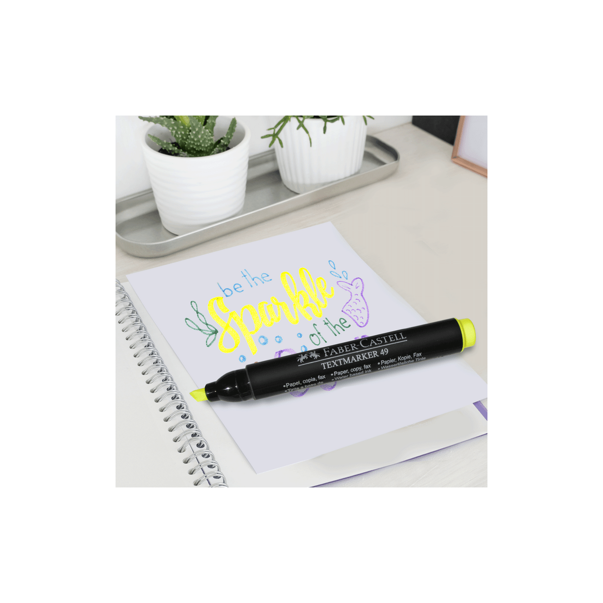 Destacador Faber-Castell Texmarket 49 punta biselada amarillo-2