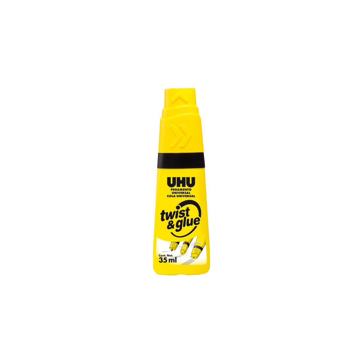Adhesivo UHU Twist&Glue 90 ml con dosificador y doble tapa transparente-0