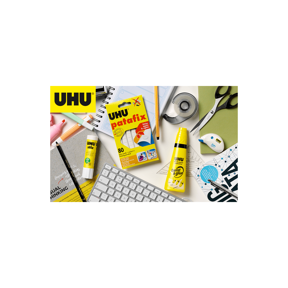 Adhesivo UHU Twist&Glue 90 ml con dosificador y doble tapa transparente-1