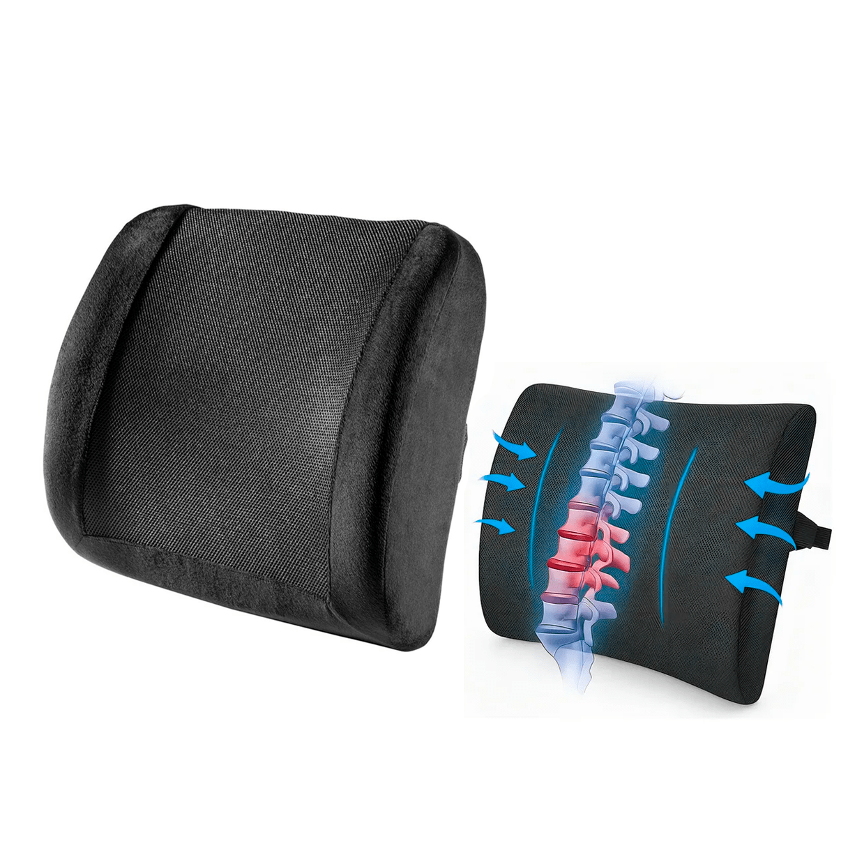 Cojín Offiline respaldo lumbar ergonómico negro-1