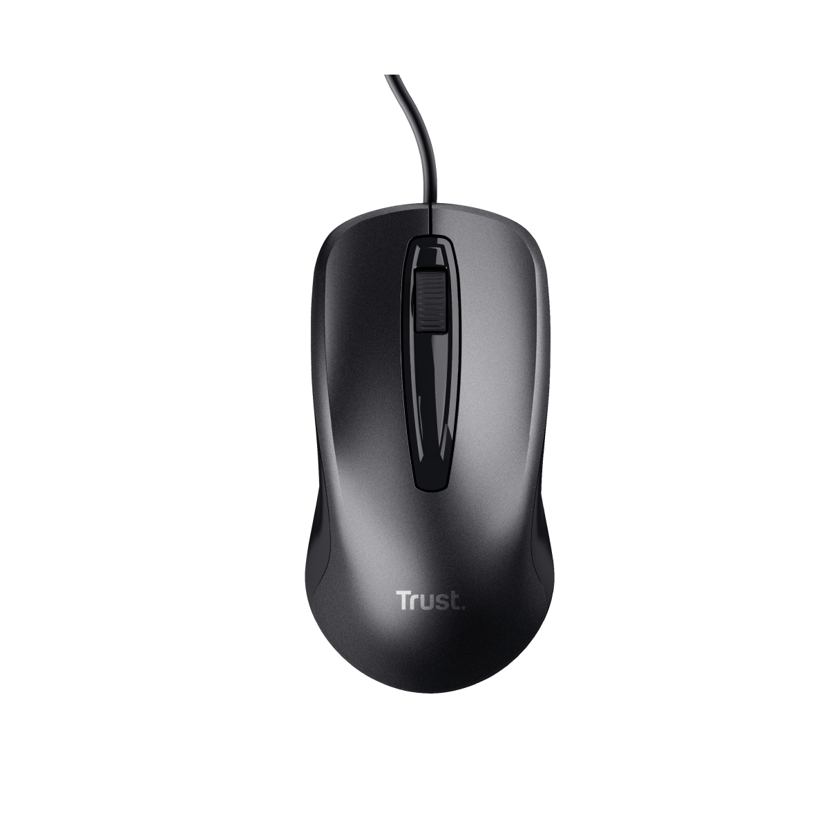 Mouse Trust Curvo Alámbrico ambidiestro negro-0
