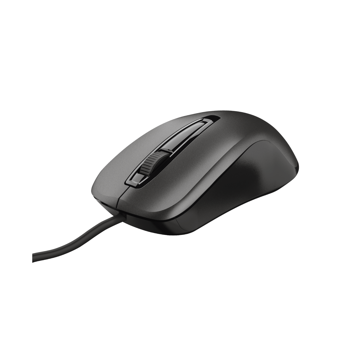 Mouse Trust Curvo Alámbrico ambidiestro negro-1