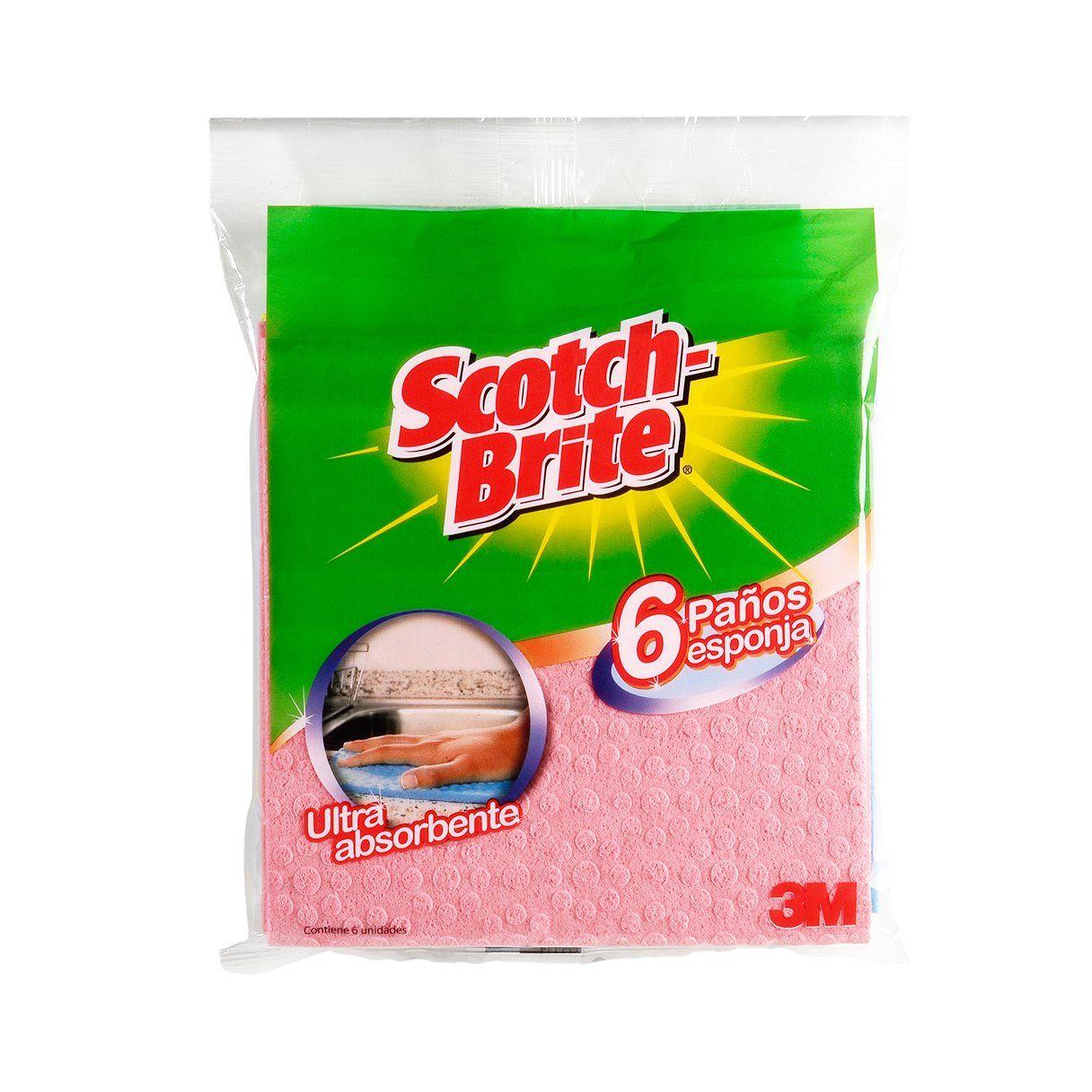 Paño esponja Scotch Brite absorbente 6 unidades-0