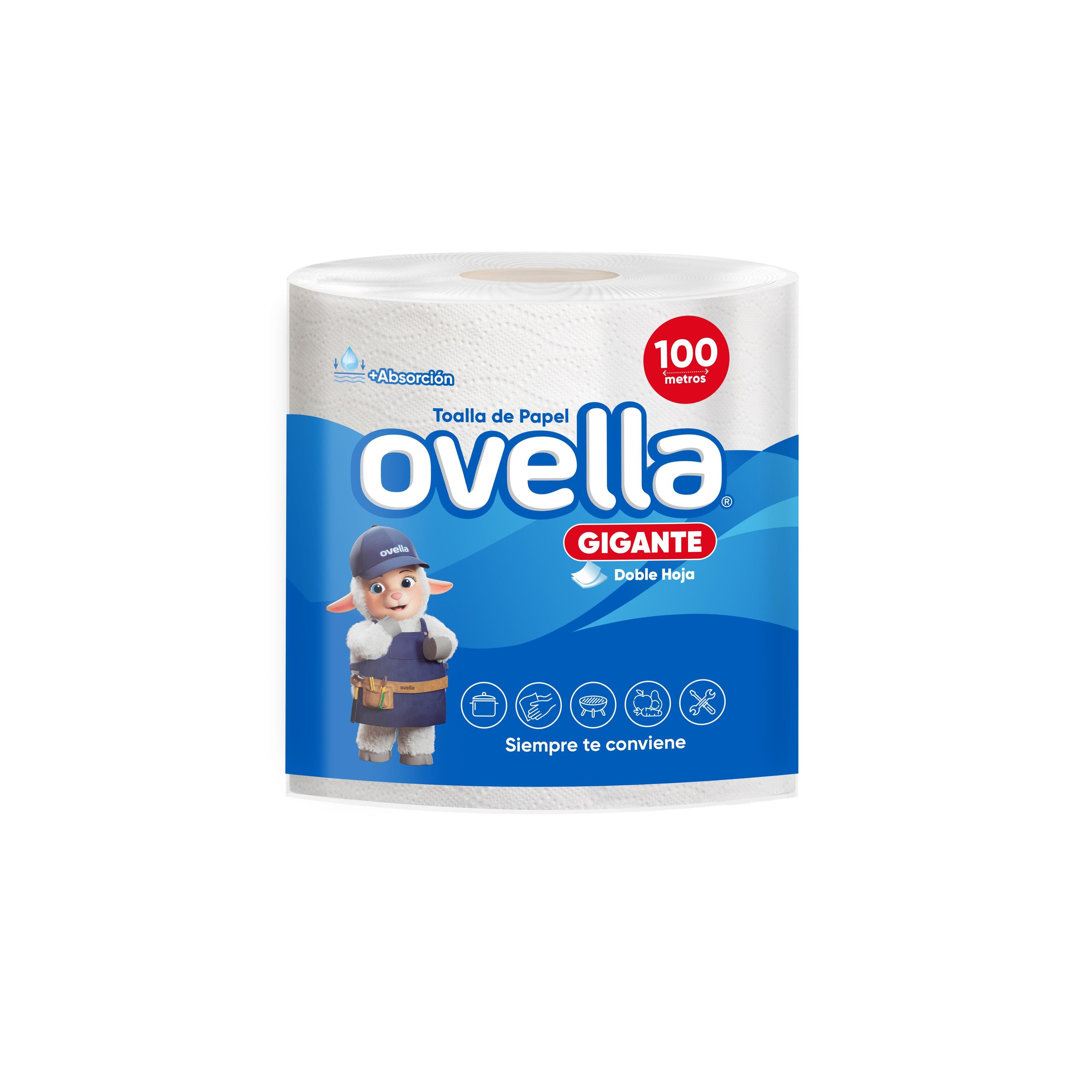 Toalla de papel Ovella 1 rollo 100 m doble hoja-0