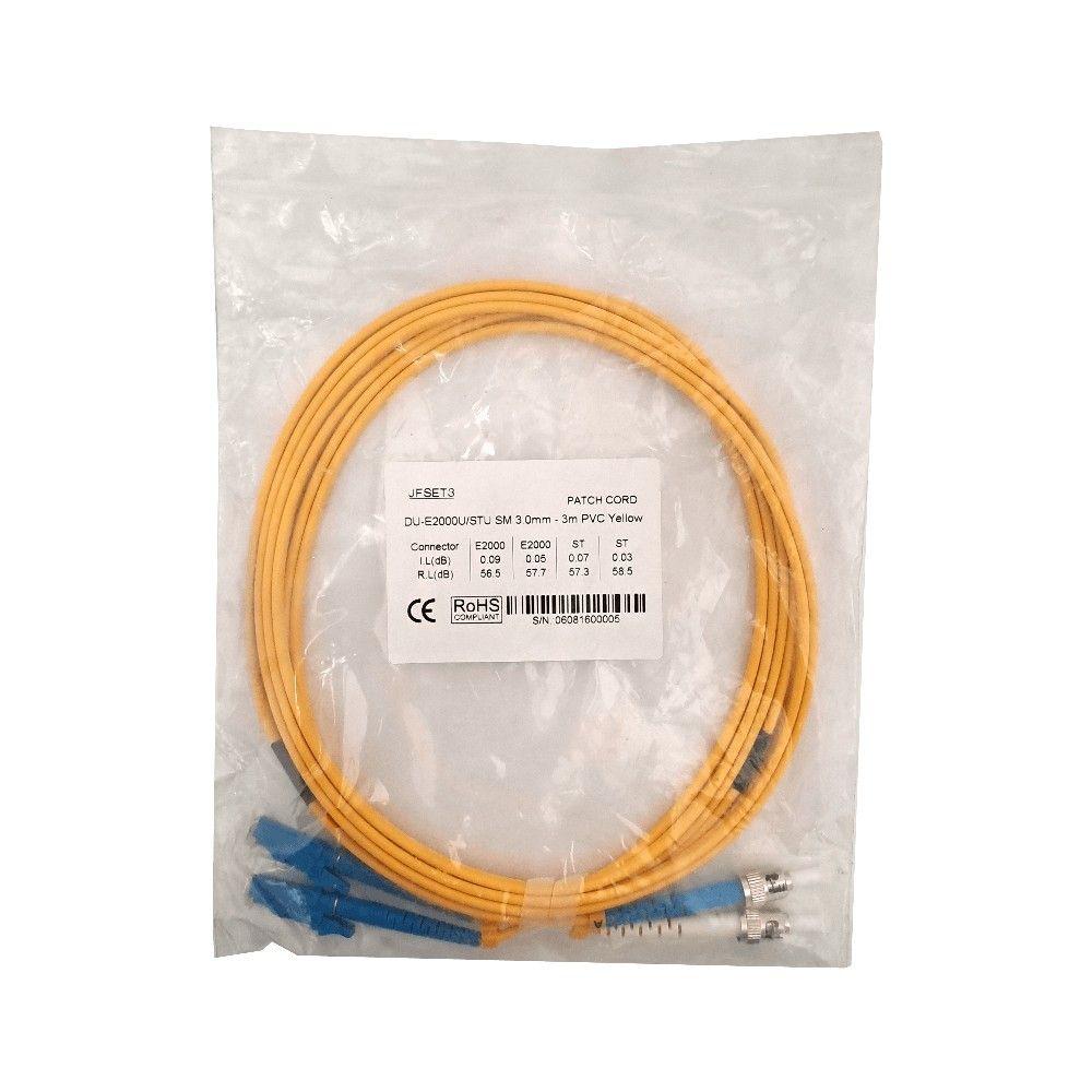 Cable de fibra óptica E2000/UPC-ST/UPC 3 m Monomodo SM Duplex 3,0 mm 9/125-5
