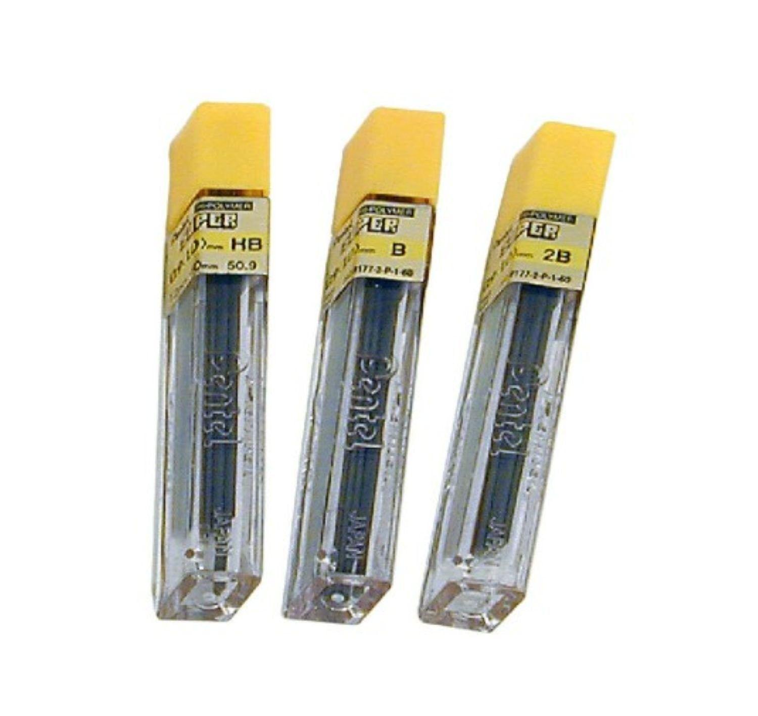 Minas Pentel 0.9 mm 2B resistentes y de escritura fluida-0