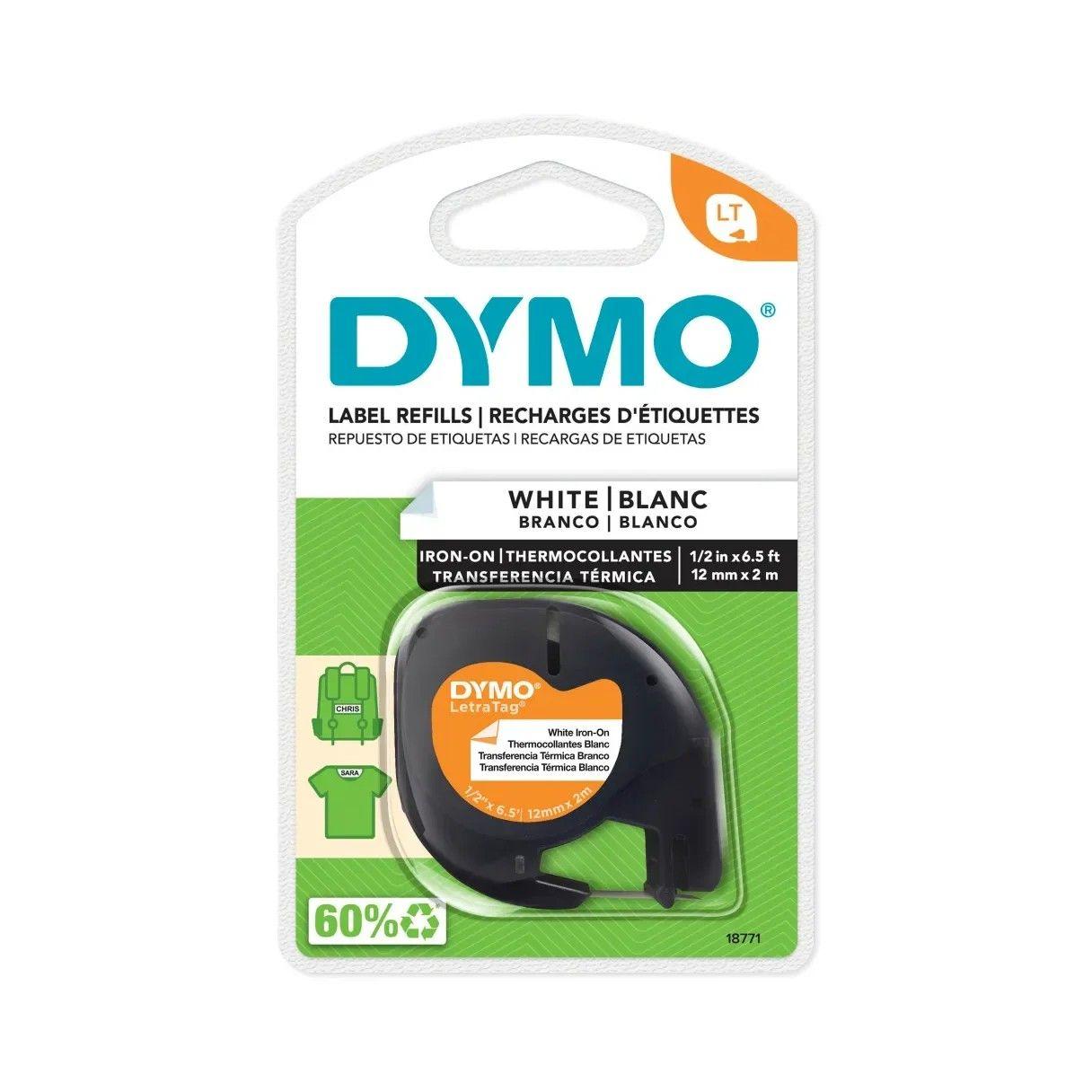 Cinta rotuladora Dymo para ropa 12 mm x 24 m blanca-1