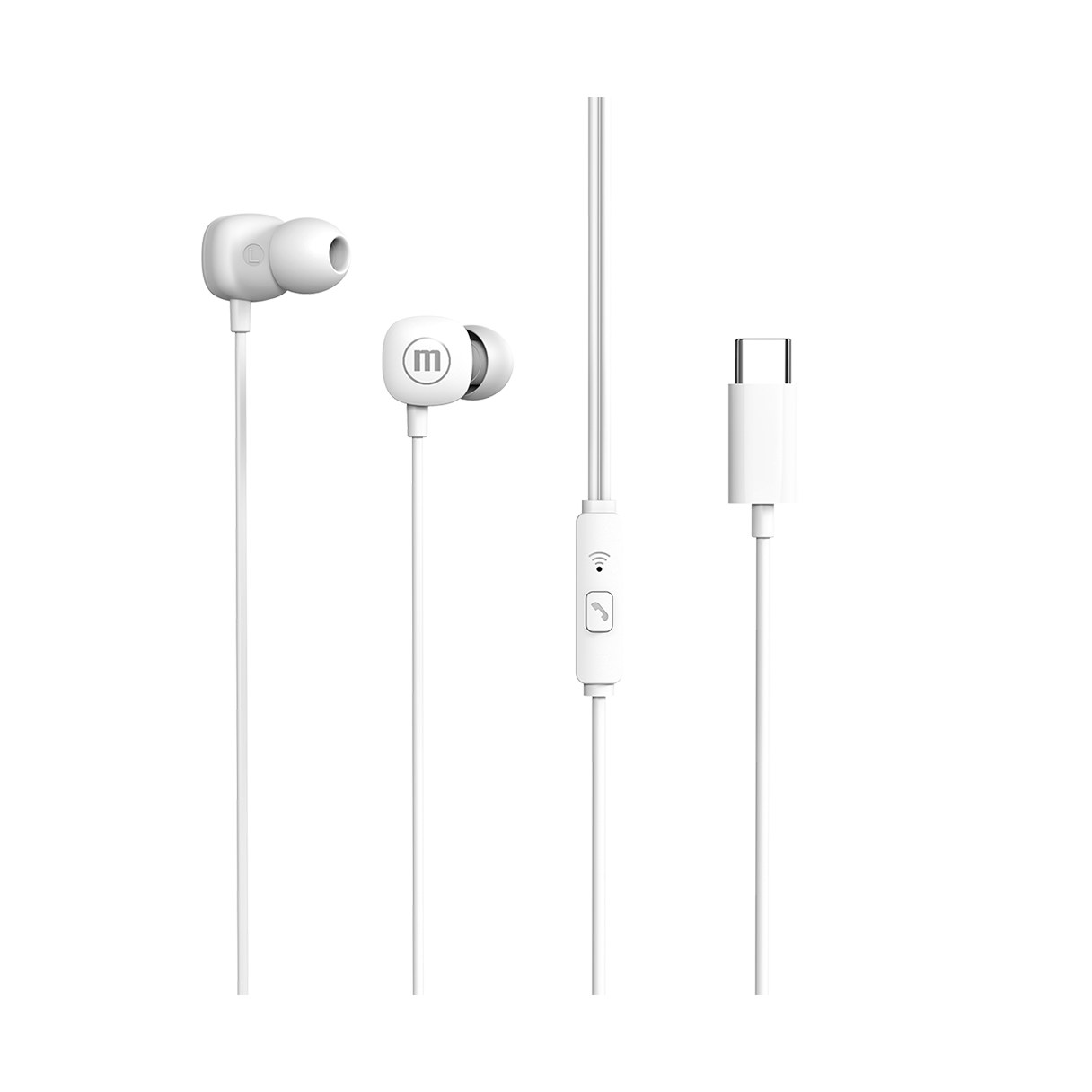 Audífono Maxell Square+ USB-C Blanco-1