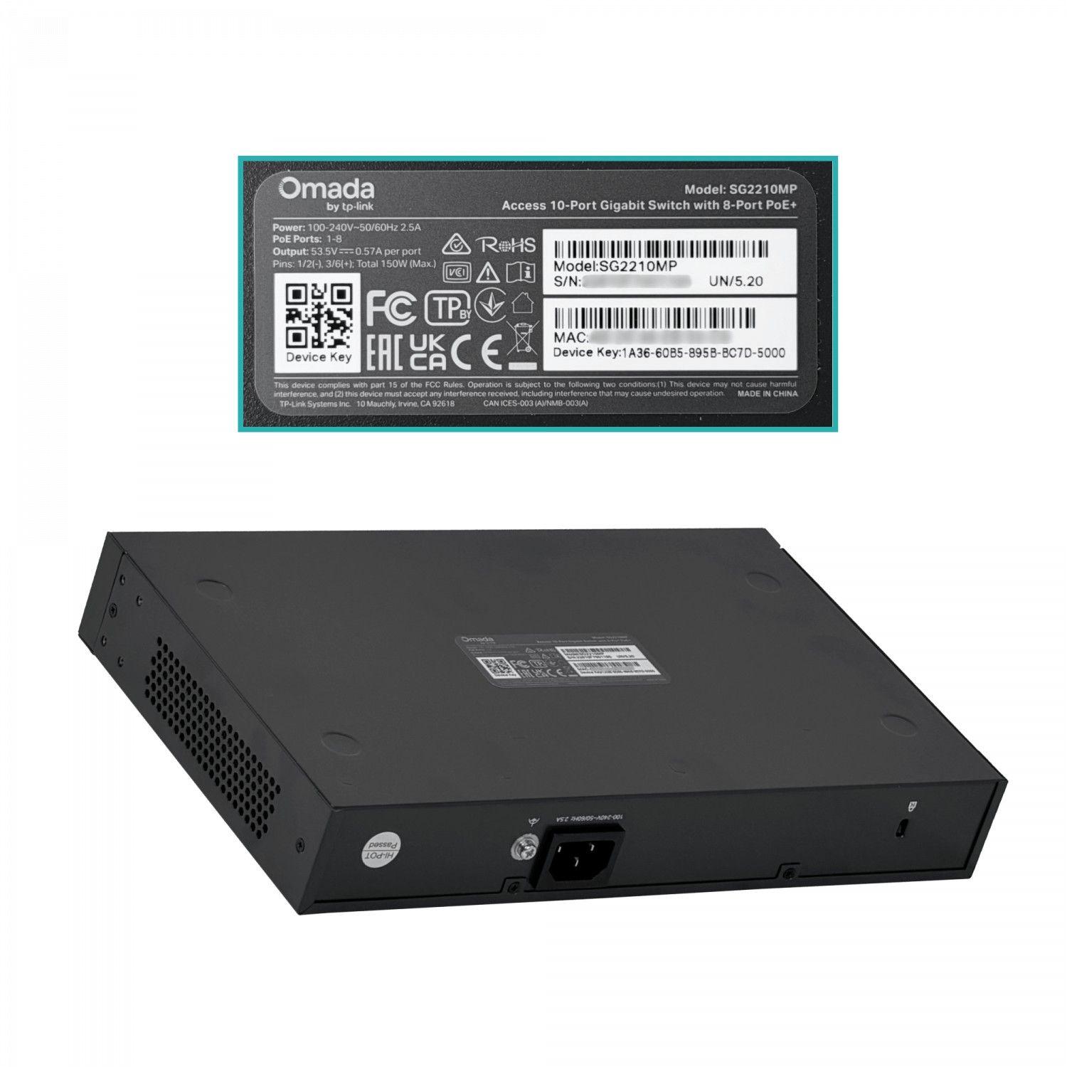 Switch TP-Link Omada 8-1000 PoE+ 150 W con 2 SFP-4