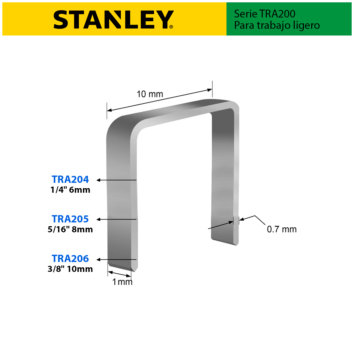 Corchetes Stanley Tra206T 3/8'' caja de 1000 unidades-2