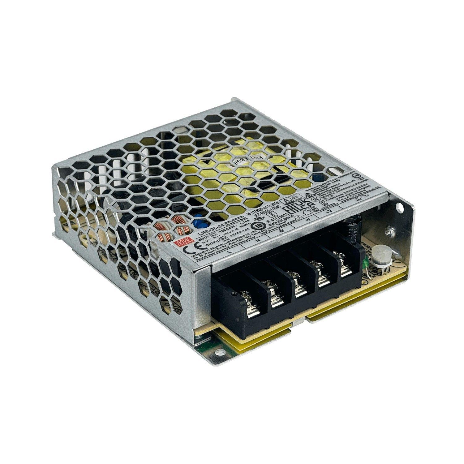 Fuente de poder Meanwell 36 W 24 V 1,5 A ajustable 21,6-28,8 V Open-Frame-0