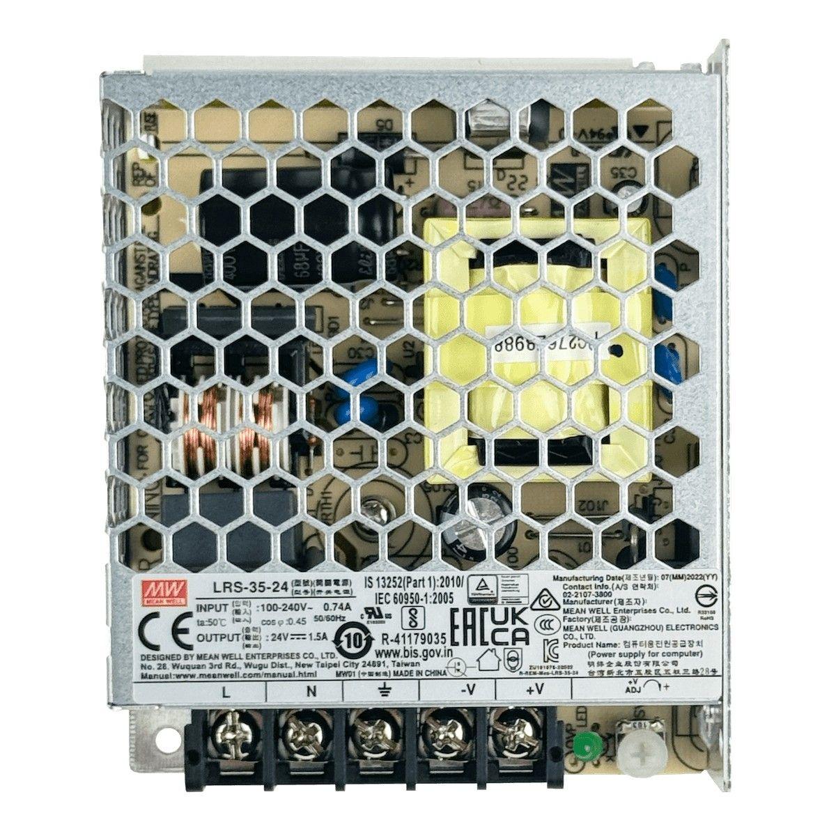 Fuente de poder Meanwell 36 W 24 V 1,5 A ajustable 21,6-28,8 V Open-Frame-4