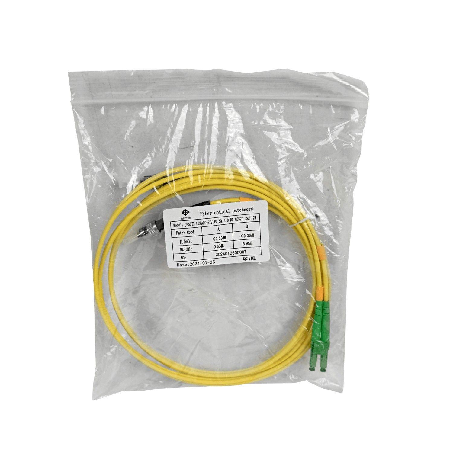 Cable de fibra óptica Jumper Monomodo 2 m Duplex 3,0 mm 9/125 LC/APC-ST/UPC-5