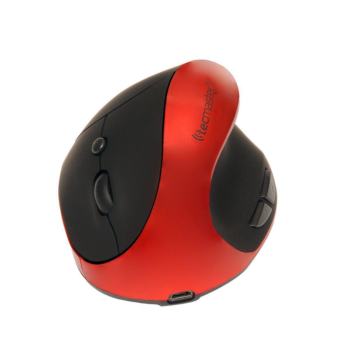 Mouse inalámbrico vertical Tecmaster recargable negro-2