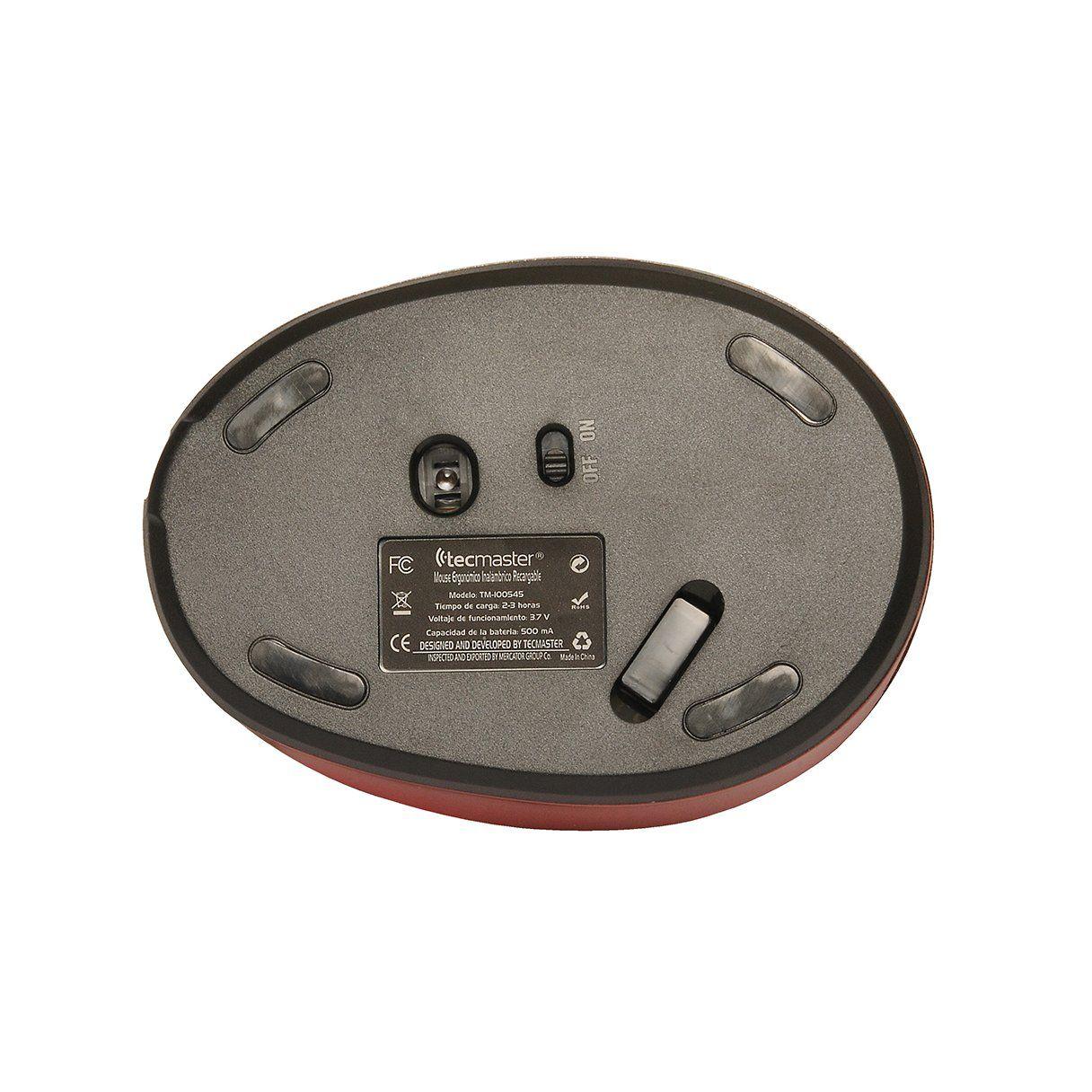 Mouse inalámbrico vertical Tecmaster recargable negro-3