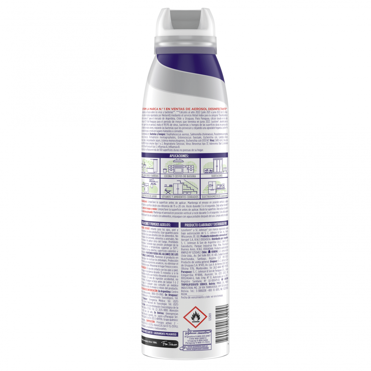 Desinfectante en aerosol Lysoform antibacterial 232 g lavanda-2