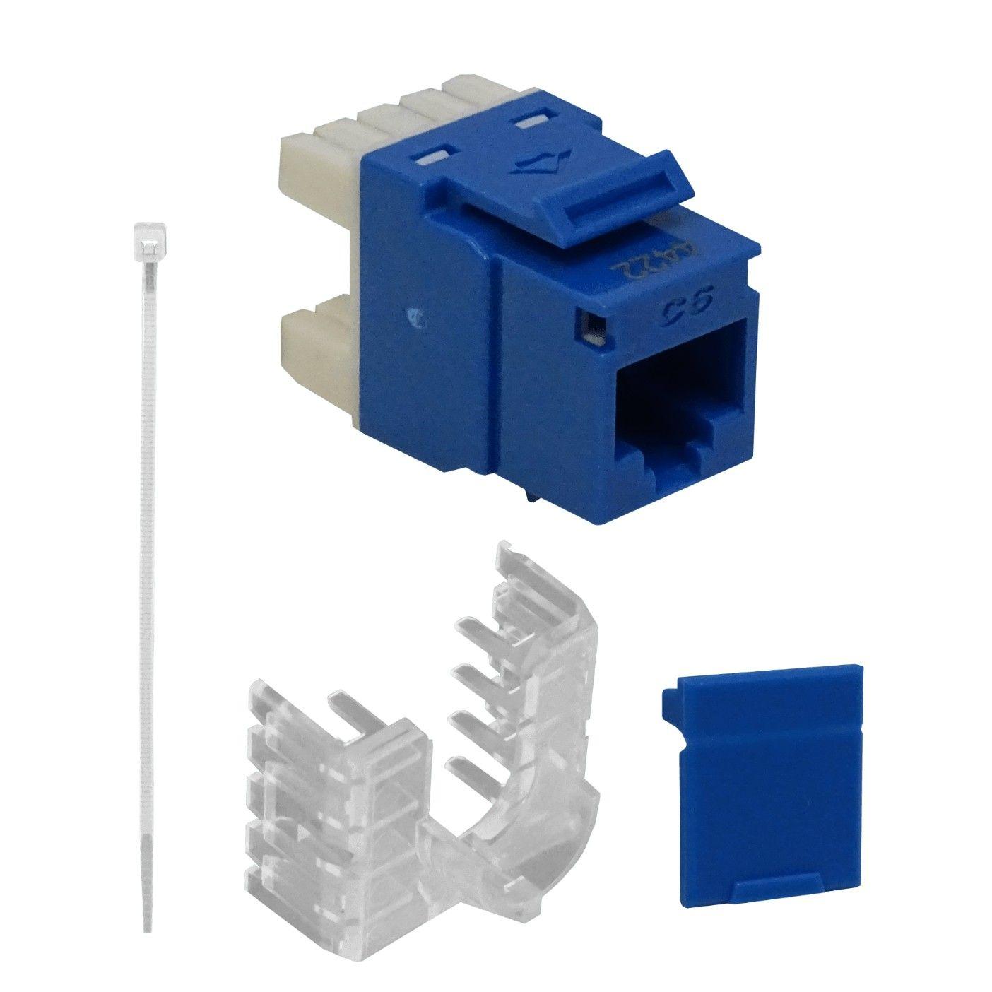 Conector hembra Furukawa Cat6 UTP Punch Keystone RJ45 azul-0