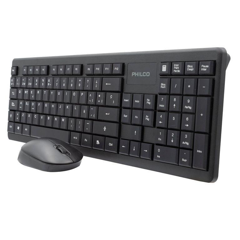 Combo inalámbrico teclado y mouse Philco PPR6314N negro-0