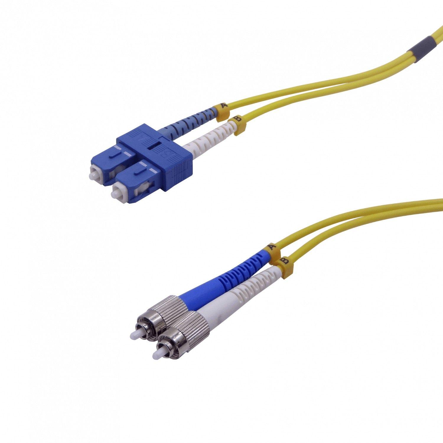 Cable jumper de fibra óptica SC-FC 2 m monomodo duplex 9/125 um 3,0 mm-2