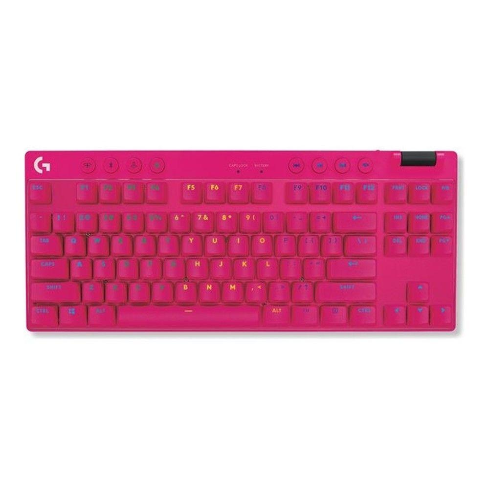 Teclado gamer Logitech G PRO X TKL inalámbrico rosado-1