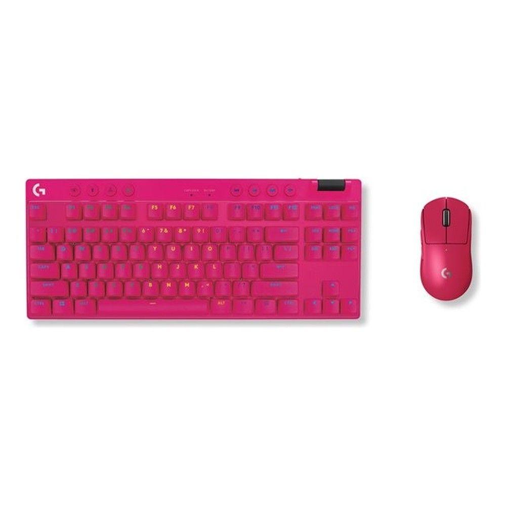 Teclado gamer Logitech G PRO X TKL inalámbrico rosado-2