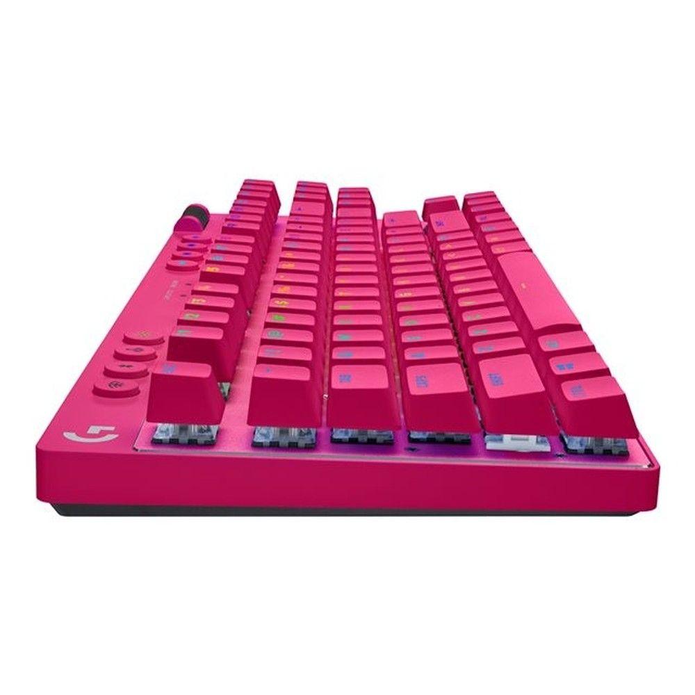 Teclado gamer Logitech G PRO X TKL inalámbrico rosado-3