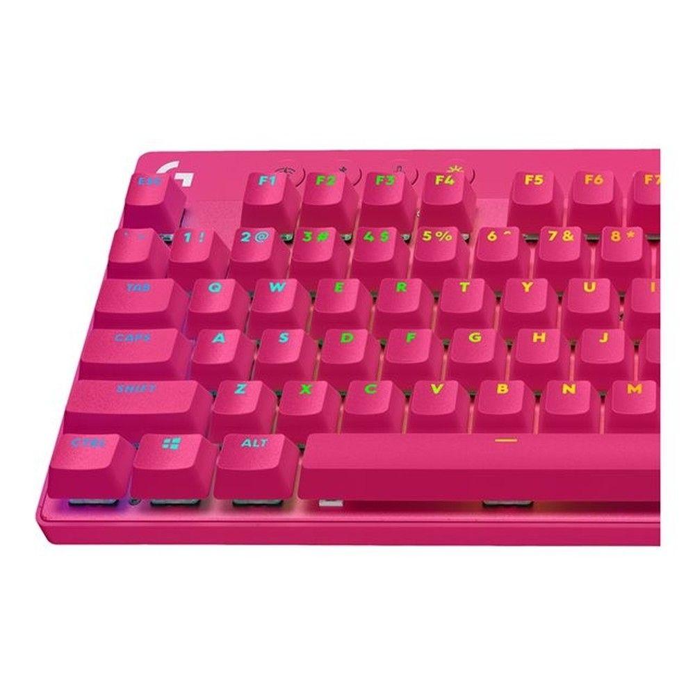 Teclado gamer Logitech G PRO X TKL inalámbrico rosado-4