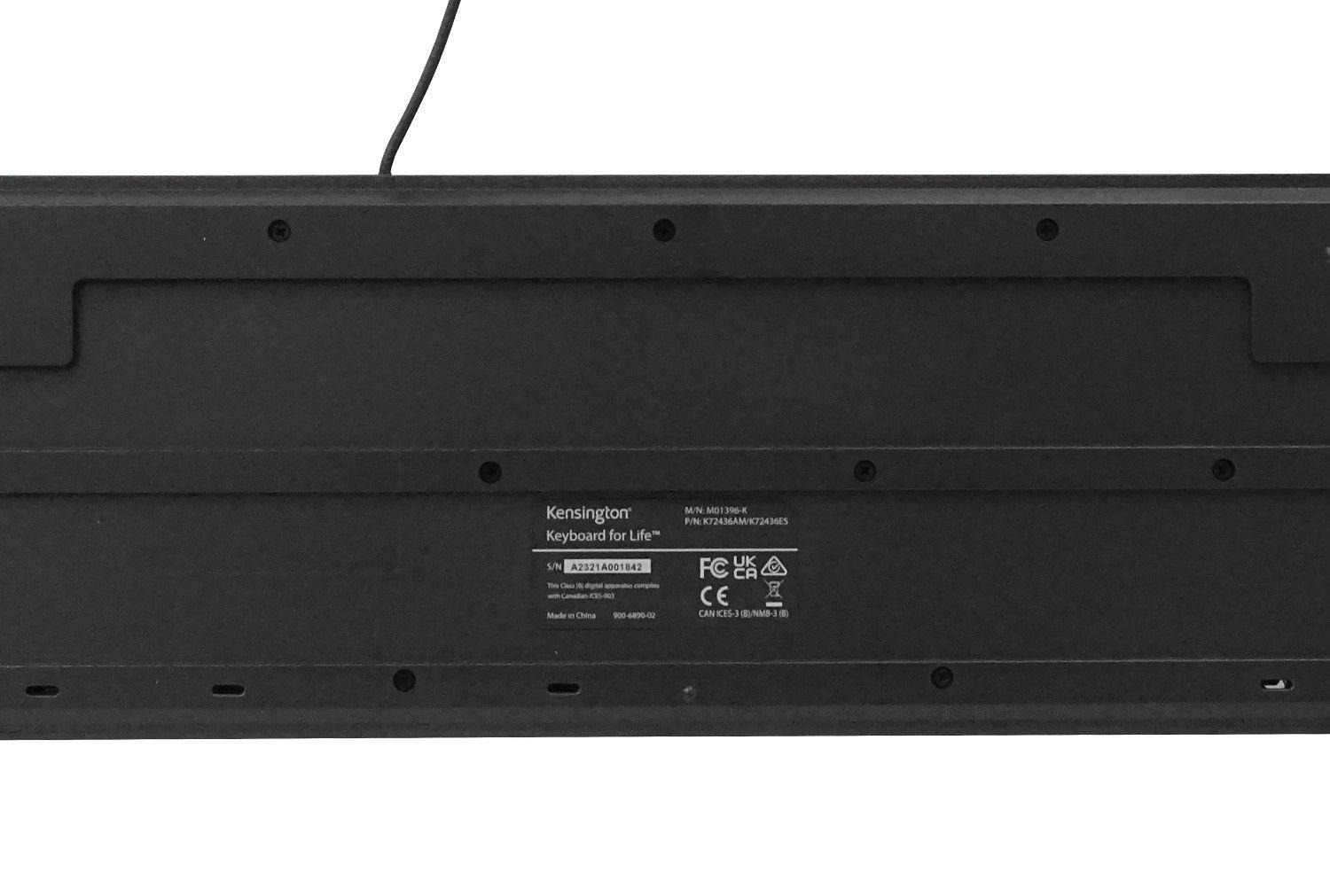 Teclado y mouse Kensington cable resistente antiderrames USB negro-5