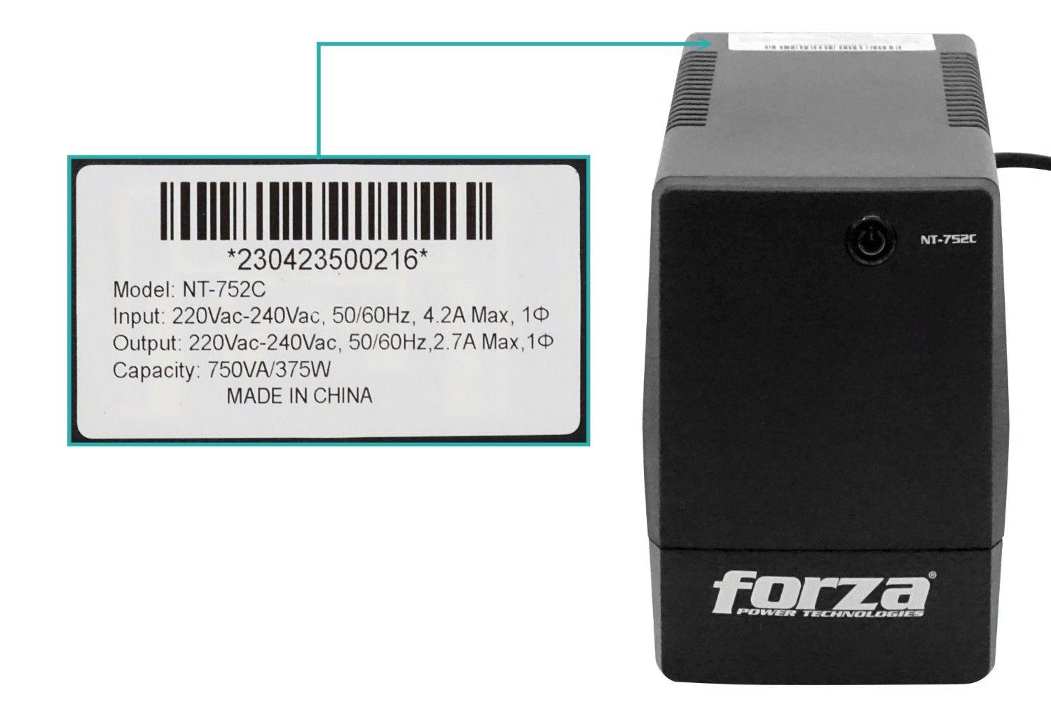 UPS Forza 750 VA 375 W 1x7 AH con AVR-1