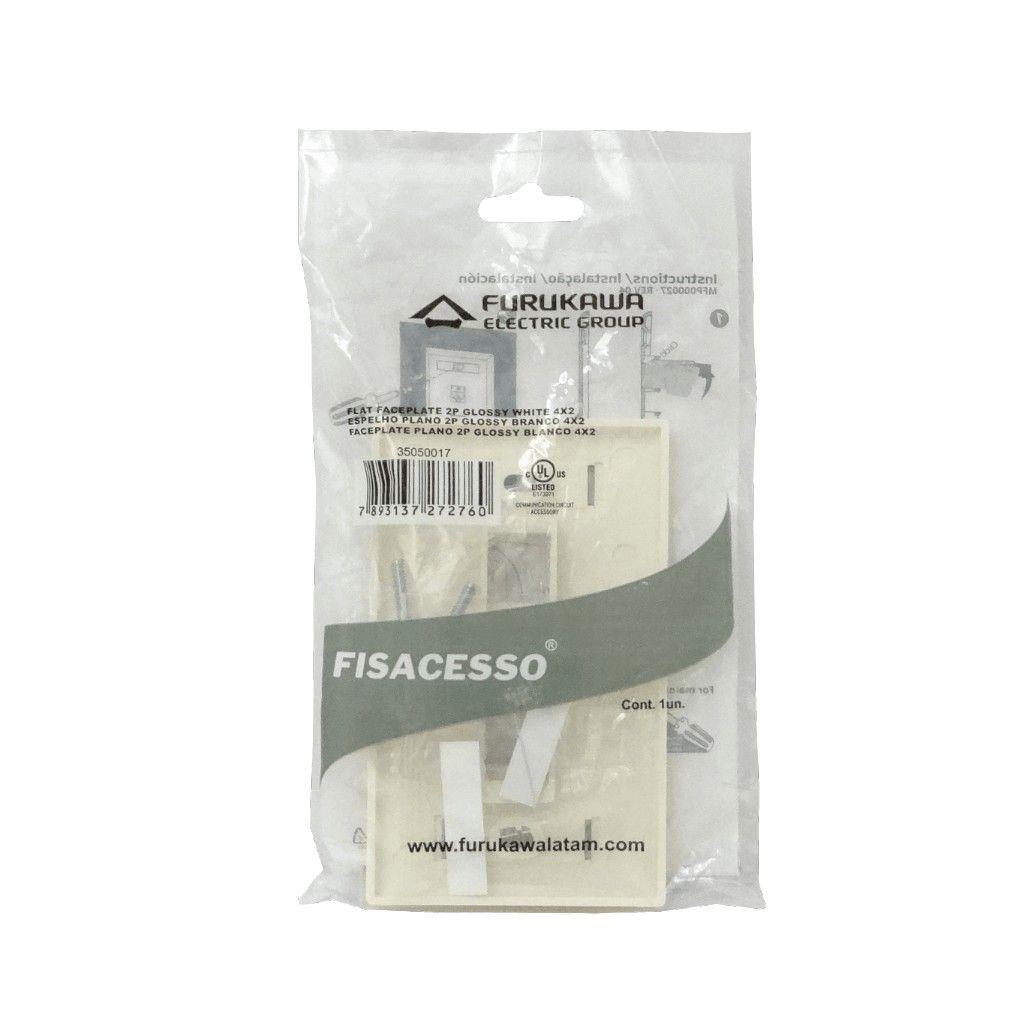 Faceplate Furukawa 2 Keystone plano 70x114 mm blanco-5