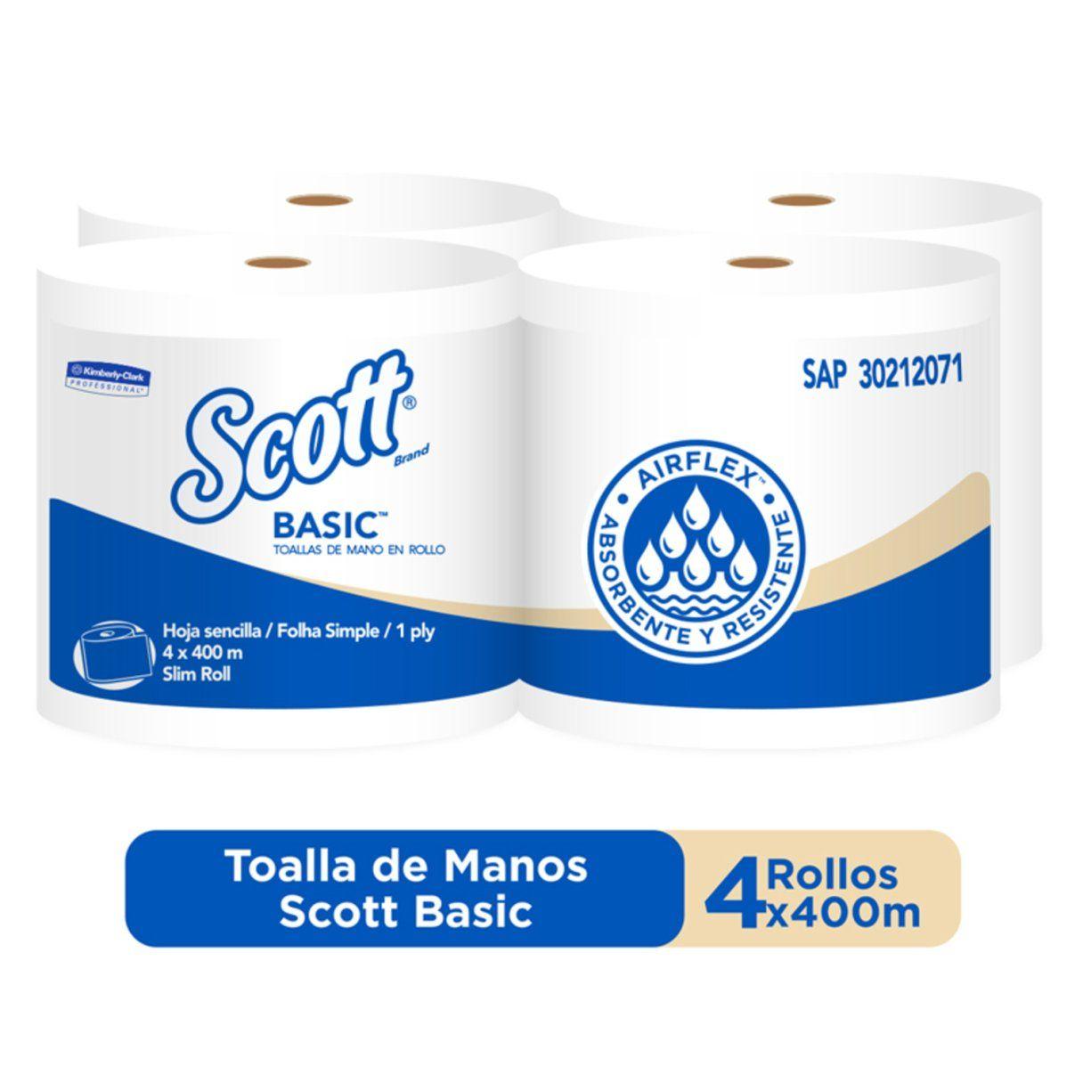 Toalla de papel Scott Jumbo 4 rollos 400 m hoja simple-2