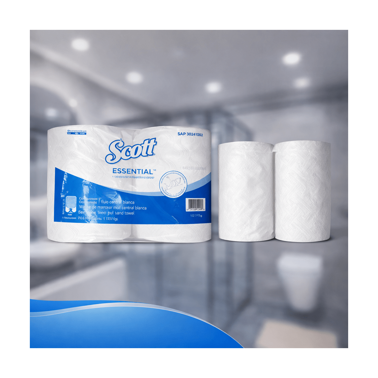 Toalla de papel Scott Essential 2 rollos 200 m hoja simple-1